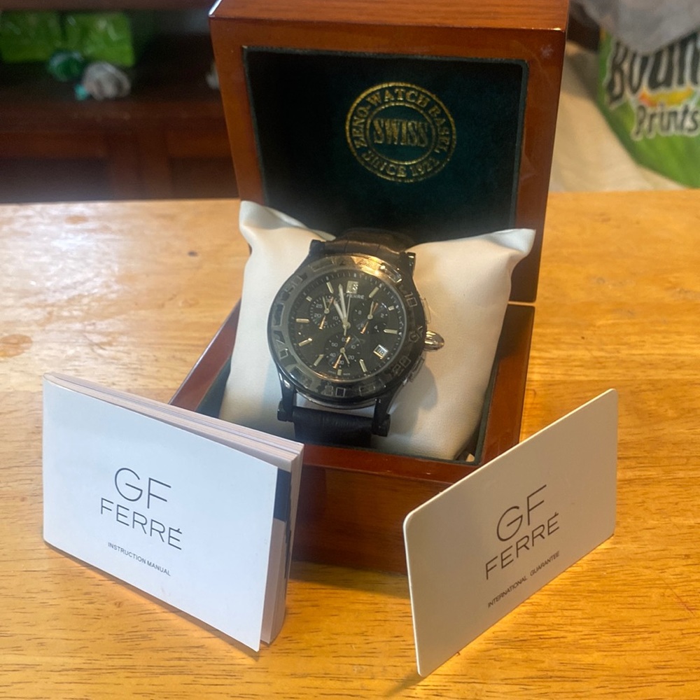 GF ferre Chronograph watch with box. GF 90001J